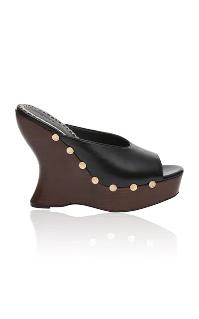 Magda Butrym Re26 Wedge Sandals Two Color Leather In Black
