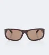 Magda Butrym Rectangular Acetate Sunglasses In Brown