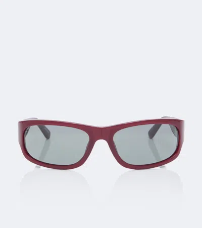 Magda Butrym Rectangular Acetate Sunglasses In Red