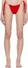 Magda Butrym Red Ruched Bikini In Red
