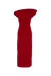 Magda Butrym One-shoulder Stretch-wool Crepe Midi Dress In Red