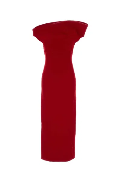 MAGDA BUTRYM RED STRETCH WOOL DRESS