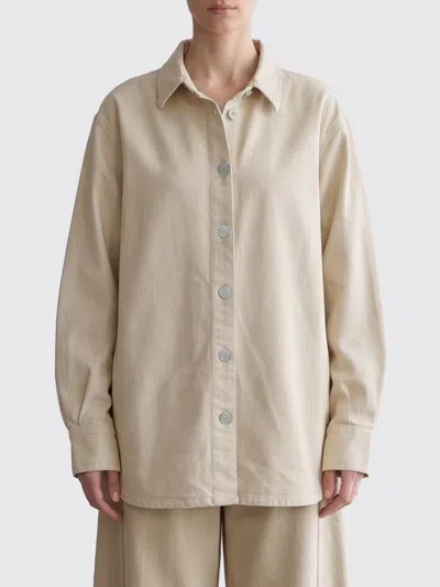 Magda Butrym Relaxed Fit Cotton Shirt With Dropped Shoulders And Classic Collar In Neutral