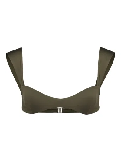 Magda Butrym Retro Shoulder-padded Bikini Top In Green