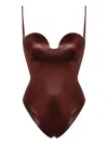Magda Butrym Retro Swimsuit In Brown