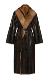 Magda Butrym Reversible Leather Coat In Brown