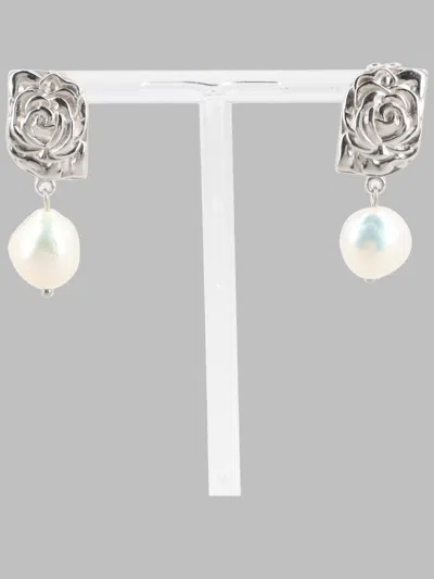 Magda Butrym Rhodium Drop Earrings In Silver