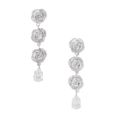 Magda Butrym Rhodium-plated Crystal Earrings In Metallic