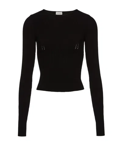 Magda Butrym Rib Knitted Pullover In Black