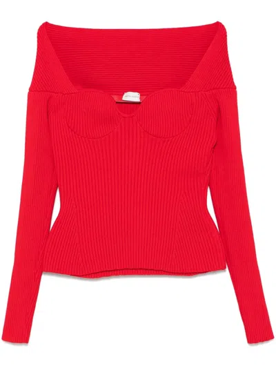 Magda Butrym '06' Knitwear Sweater Off-the-shoulder Design In Red
