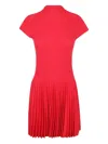 Magda Butrym Knitwear Dress With Cap Sleeves And High Neckline In Red