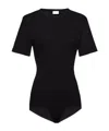 Magda Butrym Ribbed Short-sleeve Bodysuit In Black