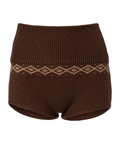 Magda Butrym Ribbed Shorts In Brown