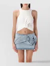 Magda Butrym Mini Skirt With Rosette In White