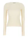 Magda Butrym Ribbed Viscose Blend Sweater In Neutral