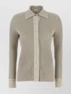 Magda Butrym Ribbed Texture Knitwear Cardigan With Cuff Buttons In Green