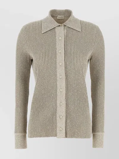 MAGDA BUTRYM RIBBED TEXTURE KNITWEAR CARDIGAN WITH CUFF BUTTONS