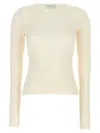 Magda Butrym Ribbed Viscose Blend Sweater In Neutral