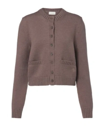 Magda Butrym Ribbed-knit Cotton Cardigan In Purple