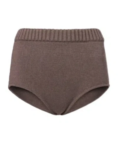Magda Butrym Ribbed-knit Cotton Shorts In Brown