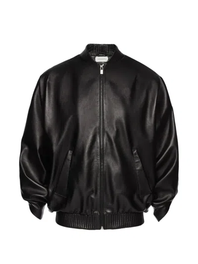 Magda Butrym Long-sleeved Leather Jacket In Black