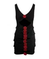 Magda Butrym Contrast Bandage Flower Dress In Black