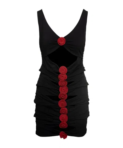 MAGDA BUTRYM MAGDA BUTRYM ROSE EMBELLISHED CUT-OUT RUCHED DRESS