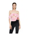 Magda Butrym Draped Off Shoulder Cutout Top In Pink