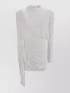 Magda Butrym Appliquéd Cutout Draped Jersey Mini Dress