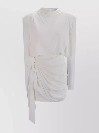 Magda Butrym Appliquéd Cutout Draped Jersey Mini Dress In White