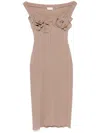 Magda Butrym Corsage-midikleid Mit Rosenapplikation In Brown