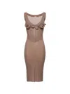 Magda Butrym Rose Applique Dress Beige