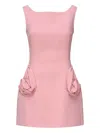 Magda Butrym Floral Appliqued Wool Mini Dress In Pink