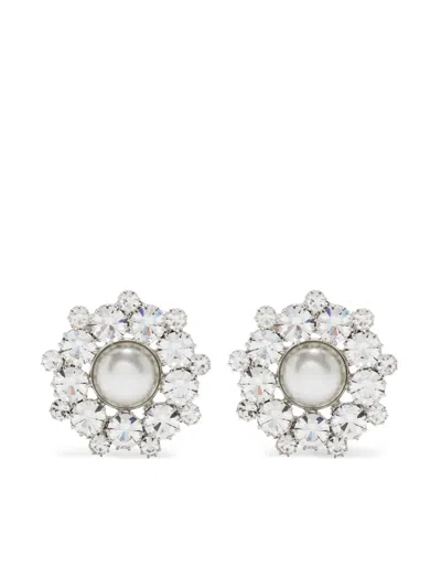 Magda Butrym Rose-appliqué Earrings In Metallic