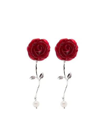 MAGDA BUTRYM ROSE-APPLIQUÉ EARRINGS