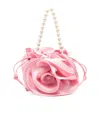 Magda Butrym Rose-appliqué Satin Bucket Bag