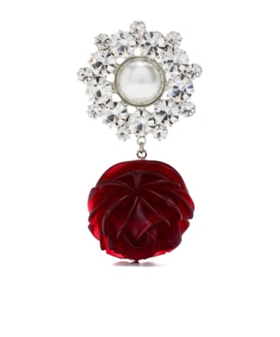 Magda Butrym Rose Crystal Inlaid Earrings In Multi