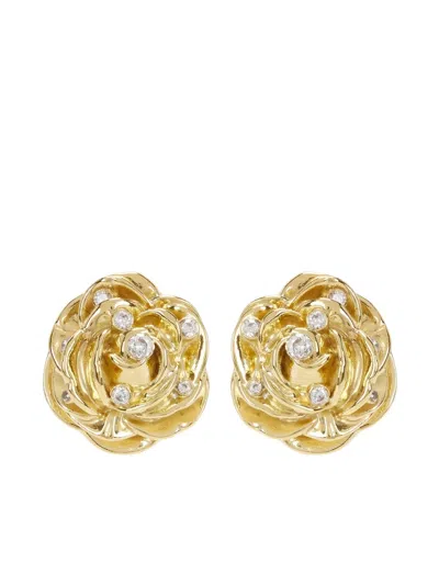 Magda Butrym Rose Diamond Earrings In Gold
