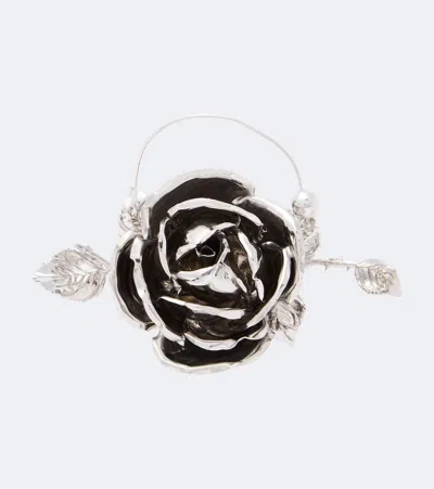 Magda Butrym Rose Ear Cuff In Silver