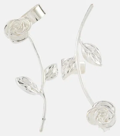 Magda Butrym Rose Ear Cuffs In Silver