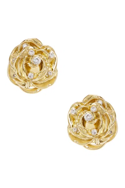 Magda Butrym Rose Earrings In Gold