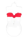 Magda Butrym Rose-embellished Bandeau Bikini Top In Red