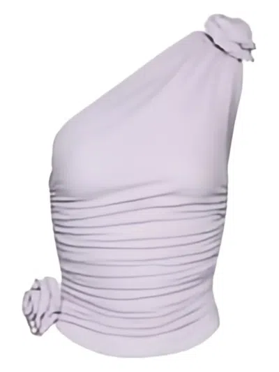 Magda Butrym Rose-embellished One-shoulder Top
