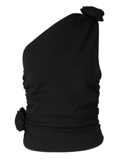 MAGDA BUTRYM ROSE-EMBELLISHED ONE-SHOULDER TOP