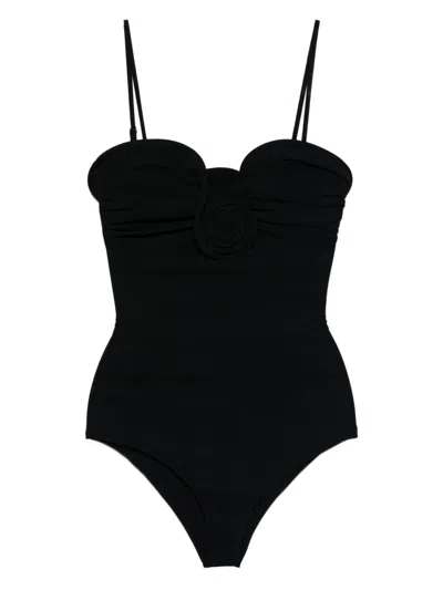 MAGDA BUTRYM ROSE-EMBELLISHED SWIMSUIT