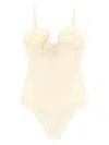 Magda Butrym Cream Stretch Nylon Swimsuit In White