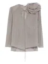 Magda Butrym Rose-embellishment Blouse In Gray