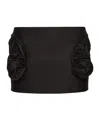 Magda Butrym Rose-detail Mini Skirt In Black