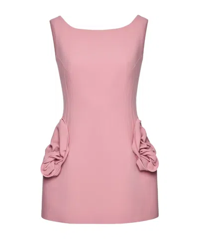 Magda Butrym Rose Hip Wool Mini Dress In Pink