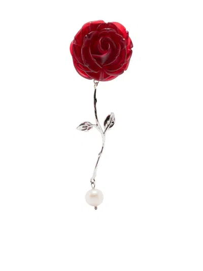 Magda Butrym Rose Pearl-detail Earrings In Red